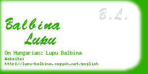 balbina lupu business card